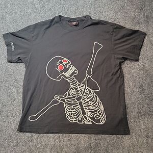 Broken Planet Skeleton Skull Black Faded T-Shirt Size XXL Street Wear